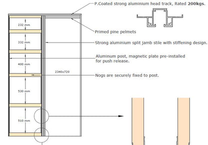 D4 Door Cavity Slider Complete Plus X-Wide 2340x1200