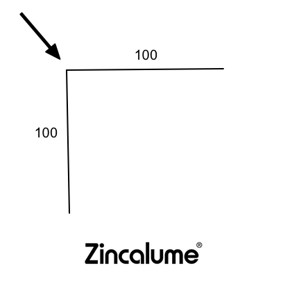 Right Angle Flashing 100 x 100 – ZINCALUME®