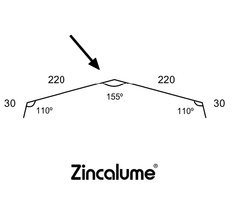 Ridge Capping to Suit Trimdek Profile – 220mm ZINCALUME®