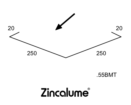 Valley Gutter 250mm ZINCALUME®